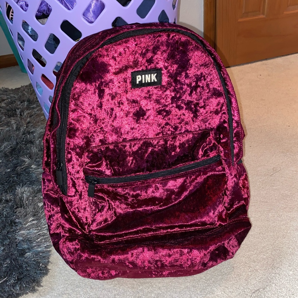 VS PINK Velvet Campus Backpack!